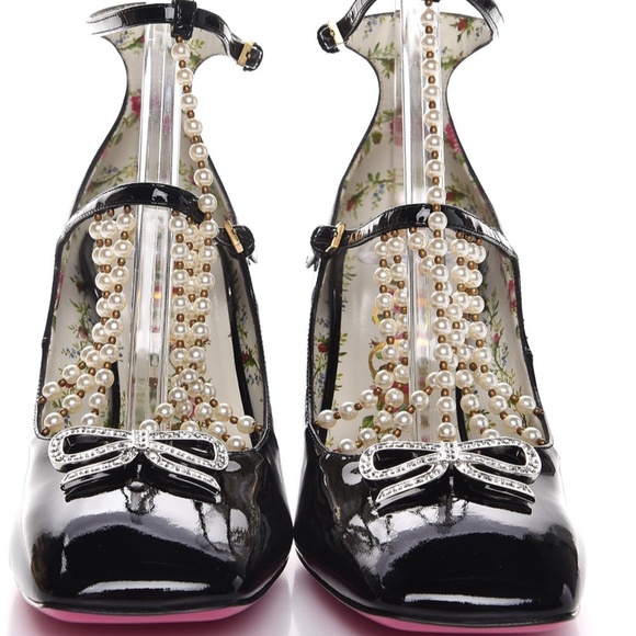 New Authentic Gucci Women's Taide Double Buckle Pumps - Picture 4 of 16